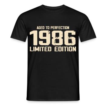 1986 Edition limitée 1986 Anniversaire 1986 Rétro - T-shirt homme - noir - Devant - AI Model Male 178 light (178cm)