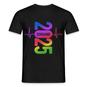 Schulkind 2025 - EKG - Puls - Einschulung - Männer T-Shirt - Schwarz - Vorne - AI Model Male 178 light (178cm)