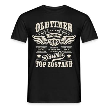 Oldtimer Baujahr 1969 - Geburtstag - Geschenk - Männer T-Shirt - Schwarz - Vorne - AI Model Male 178 light (178cm)