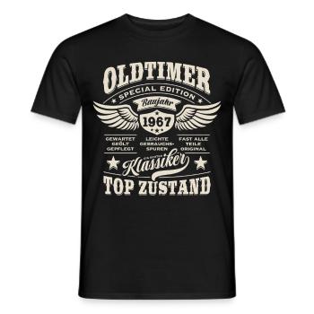 Oldtimer Baujahr 1967 - Geburtstag - Geschenk - Männer T-Shirt - Schwarz - Vorne - AI Model Male 178 light (178cm)