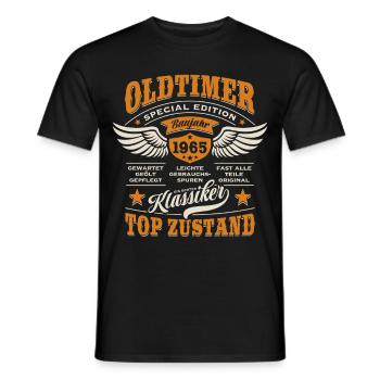 Oldtimer Baujahr 1965 - Geburtstag - Geschenk - Männer T-Shirt - Schwarz - Vorne - AI Model Male 178 light (178cm)