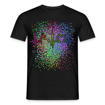Confetti Cologne Carnival Rainbow Disguise - Men's T-Shirt - black - Front - AI Model Male 178 light (178cm)