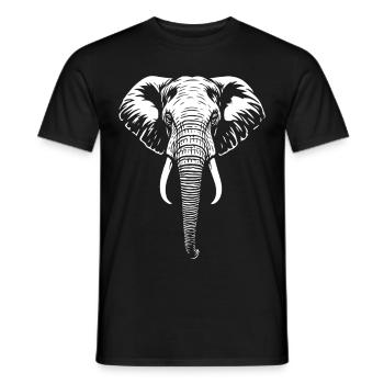 Elephant - Big Game, Tusk, Ivory - Men's T-Shirt - black - Front - AI Model Male 178 light (178cm)