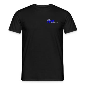 Soll an Haben (weiß - blau) - Männer T-Shirt - Schwarz - Vorne - AI Model Male 178 light (178cm)