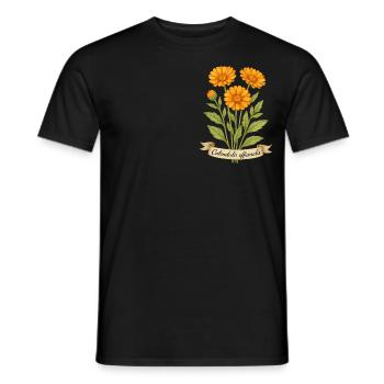 Calendula – Calendula officinalis | Plante médicinale - T-shirt homme - noir - Devant - AI Model Male 178 light (178cm)