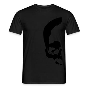 halber totenkopf / half skull - Männer T-Shirt - Schwarz - Vorne - AI Model Male 178 light (178cm)