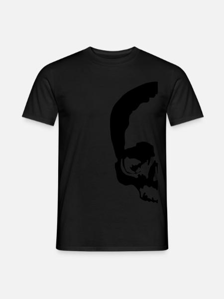 halber totenkopf / half skull - Männer T-Shirt - Schwarz