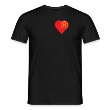 Bitcoin Herz - Männer T-Shirt - Schwarz - Vorne - AI Model Male 178 light (178cm)