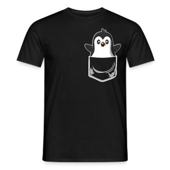 Penguin Chest Pocket Pocket - Men's T-Shirt - black - Front - AI Model Male 178 light (178cm)