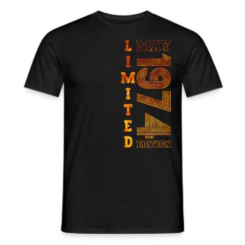 49th Birthday Man Original May Vintage 1974 - Men's T-Shirt - black - Front - AI Model Male 178 light (178cm)
