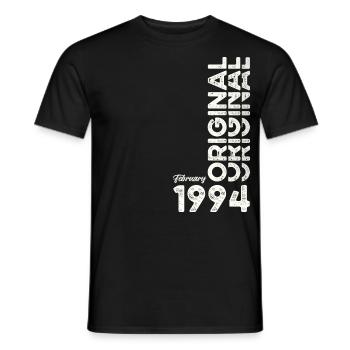 30. Geburtstag Original Februar Jahrgang 1994 - Männer T-Shirt - Schwarz - Vorne - AI Model Male 178 light (178cm)