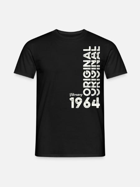 60. Geburtstag Original Februar Jahrgang 1964 - Männer T-Shirt - Schwarz