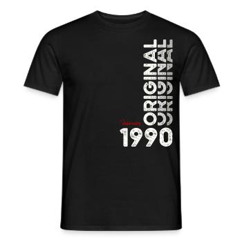 Cadeau d'anniversaire 35 ans Homme Original Février 1990 - T-shirt homme - noir - Devant - AI Model Male 178 light (178cm)