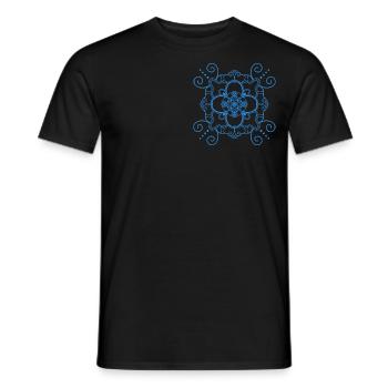 Mandala style - Blue - Men's T-Shirt - black - Front - AI Model Male 178 light (178cm)