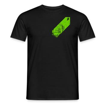 Shabby Decorative Stripes - Background Green - Men's T-Shirt - black - Front - AI Model Male 178 light (178cm)