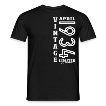 90e anniversaire mari Original avril Vintage 1934 - T-shirt homme - noir - Devant - AI Model Male 178 light (178cm)