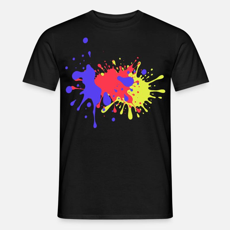 Bunte Farbflecken Geburtstagsgeschenk Trend - Männer T-Shirt - Schwarz