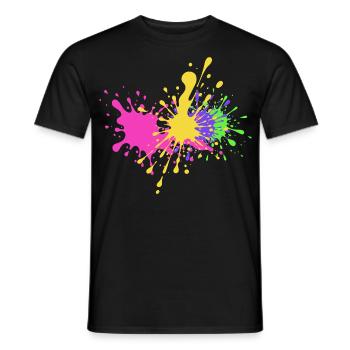 Bunte Kleckse Geschenkidee Skater - Männer T-Shirt - Schwarz - Vorne - AI Model Male 178 light (178cm)