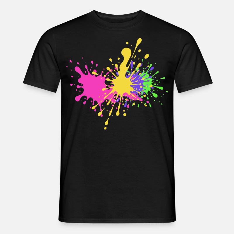 Bunte Kleckse Geschenkidee Skater - Männer T-Shirt - Schwarz