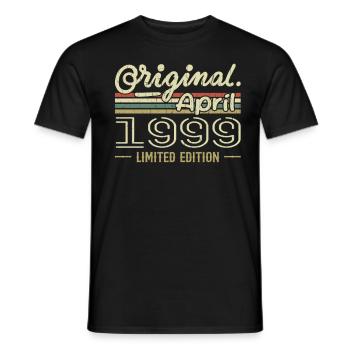 Avril 1999 Cadeau 26e Anniversaire Avril 1999 - T-shirt homme - noir - Devant - AI Model Male 178 light (178cm)