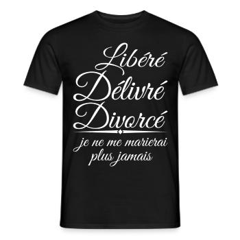 Released, Delivered, Divorced Gift - Men's T-Shirt - black - Front - AI Model Male 178 light (178cm)