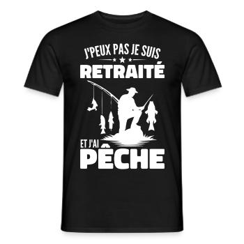Ich kann nicht, ich bin im Ruhestand und habe gefischt - Männer T-Shirt - Schwarz - Vorne - AI Model Male 178 light (178cm)