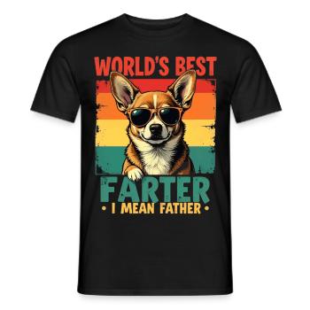 Worlds Best Farter Mean Father Fathers Day Dad Dog - T-shirt homme - noir - Devant - AI Model Male 178 light (178cm)