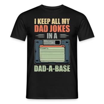 Funny dad jokes in dad-a-base vintage Father's Day - T-shirt homme - noir - Devant - AI Model Male 178 light (178cm)