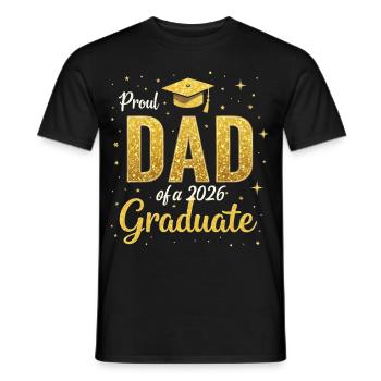 Stolzer Vater eines Absolventen des Abschlusses 2026 - Männer T-Shirt - Schwarz - Vorne - AI Model Male 178 light (178cm)