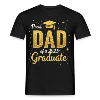 Proud dad of a 2025 graduate senior graduation - Men's T-Shirt - black - Front - AI Model Male 178 light (178cm)