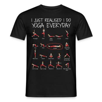 Humor Yoga Gift Women Girls Gift - Men's T-Shirt - black - Front - AI Model Male 178 light (178cm)