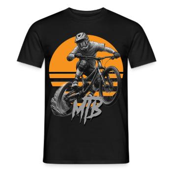Vélo VTT - T-shirt homme - noir - Devant - AI Model Male 178 light (178cm)
