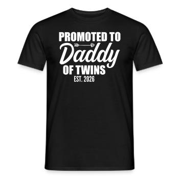 Promoted to Daddy of Twins 2026 Baby Announcement - Men's T-Shirt - black - Front - AI Model Male 178 light (178cm)