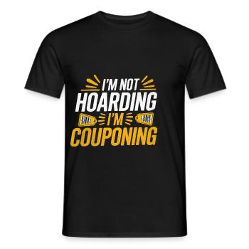 Je n’accumule pas Je fais des coupons Couponer Shopper - T-shirt homme - noir - Devant - AI Model Male 178 light (178cm)