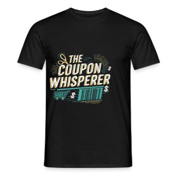 Der Coupon Whisperer Couponer Shopper Geld sparen - Männer T-Shirt - Schwarz - Vorne - AI Model Male 178 light (178cm)