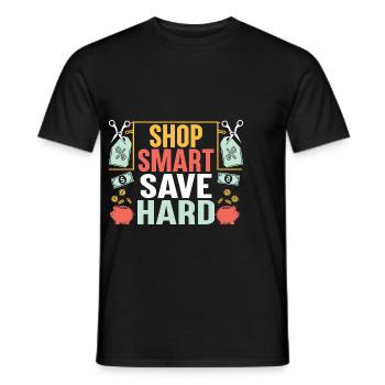 Shop Smart Save Hard Couponer Shopper Geld sparen - Männer T-Shirt - Schwarz - Vorne - AI Model Male 178 light (178cm)