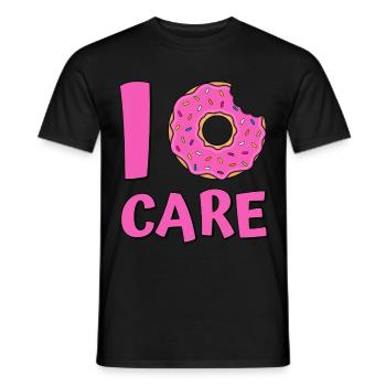 Donut saying I donut care donuts sweets pink - Men's T-Shirt - black - Front - AI Model Male 178 light (178cm)