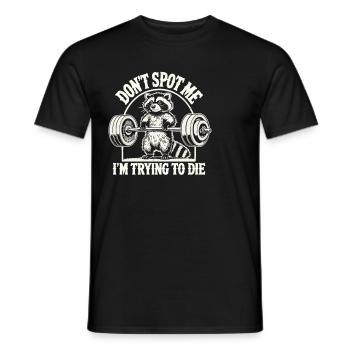 Ne te moque pas de moi, j’essaie de mourir, raton laveur - T-shirt homme - noir - Devant - AI Model Male 178 light (178cm)