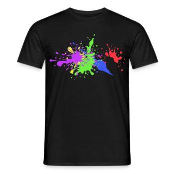 Farbenfrohe Spritzer Geschenkidee witzig - Männer T-Shirt - Schwarz - Vorne - AI Model Male 178 light (178cm)
