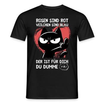 Mittelfinger-Katze – Mehr muss man nicht sagen - Männer T-Shirt - Schwarz - Vorne - AI Model Male 178 light (178cm)