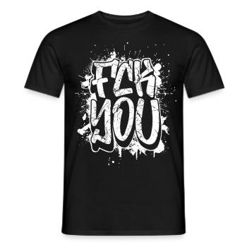 F*ck You Graffiti – Für alle ohne Filter - Männer T-Shirt - Schwarz - Vorne - AI Model Male 178 light (178cm)