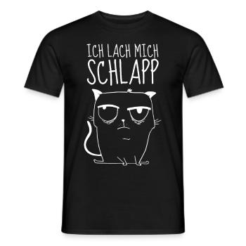 Ich lach mich schlapp – Sarkastische Katze - Männer T-Shirt - Schwarz - Vorne - AI Model Male 178 light (178cm)