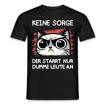 Grumpy Blick – Der starrt nur dumme Leute an - Männer T-Shirt - Schwarz - Vorne - AI Model Male 178 light (178cm)