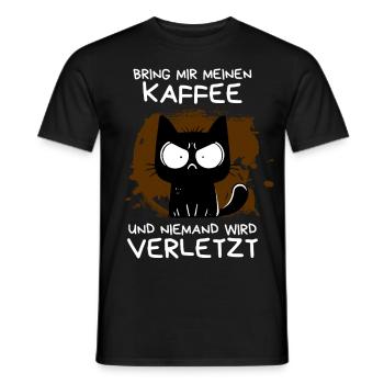 Ich hasse alles und jeden – schwarze Katze - Männer T-Shirt - Schwarz - Vorne - AI Model Male 178 light (178cm)