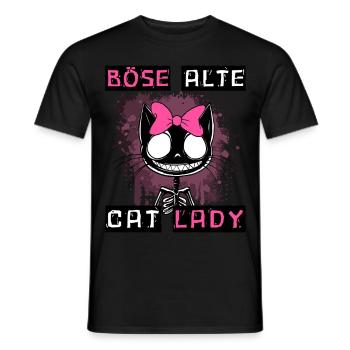 Boese alte Cat Lady Niedlich? Nein, nur gefährlich - Männer T-Shirt - Schwarz - Vorne - AI Model Male 178 light (178cm)