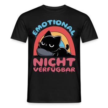 Emotional nicht verfügbar – schwarze Katze - Männer T-Shirt - Schwarz - Vorne - AI Model Male 178 light (178cm)