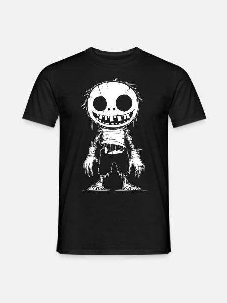 Creepy Cartoon Zombie with Smile - Men's T-Shirt - black
