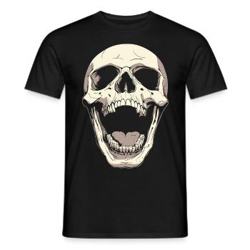 Screaming Skull with Tongue – Dark Art - Men's T-Shirt - black - Front - AI Model Male 178 light (178cm)