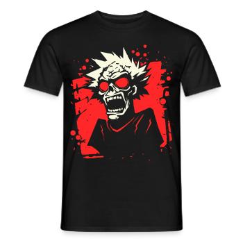 Style de bande dessinée zombie hurlant avec des yeux rouges - T-shirt homme - noir - Devant - AI Model Male 178 light (178cm)