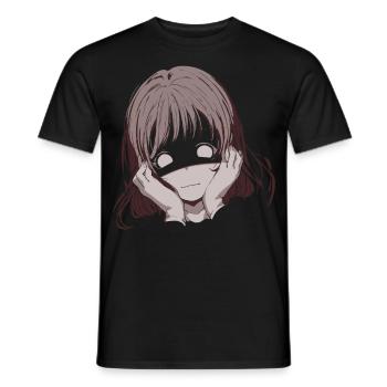 Düstere Anime Yandere – Creepy Cute Girl Design - Männer T-Shirt - Schwarz - Vorne - AI Model Male 178 light (178cm)